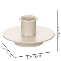 Article Bougeoir en métal beige mat, petit bougeoir pour bougies coniques, 8 cm, lot de 3
