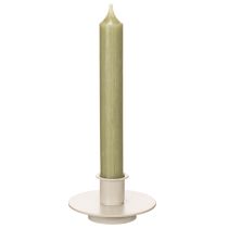 Article Bougeoir en métal beige mat, petit bougeoir pour bougies coniques, 8 cm, lot de 3