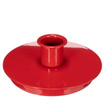 Article Bougeoirs compacts en métal rouge pour bougies coniques de 10 cm, lot de 2