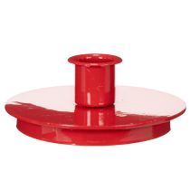 Article Bougeoirs compacts en métal rouge pour bougies coniques de 10 cm, lot de 2