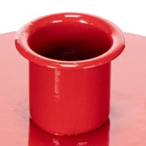 Article Bougeoirs compacts en métal rouge pour bougies coniques de 10 cm, lot de 2
