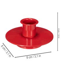 Article Petits bougeoirs rouges pour bougies coniques de 8 cm, lot de 3