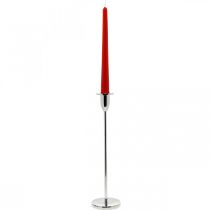 Article Bougeoir décoration bougeoir en métal argenté pour bougies bâton H31cm