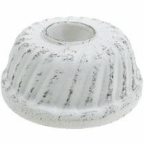 Article Bougeoir Moule à kouglof Shabby Chic Blanc Ø7,2cm H3cm 2pcs