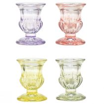 Bougeoir en verre Bougeoirs en verre coloré Ø5cm H6cm 4pcs