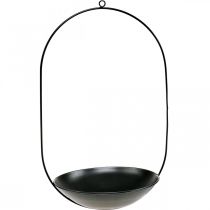 Article Bol décoratif à suspendre anneau métal noir décoration Scandi 28×54cm