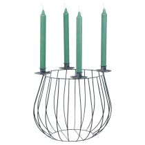 Article Bougeoir métal gris panier maille Ø25/10,5cm lot de 2