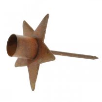 Article Bougeoir étoile décoratif pour bougies à coller rouille Ø5cm 4pcs