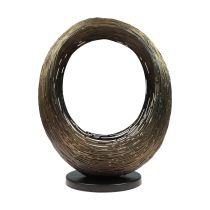 Bougeoir sculpture décorative en métal photophore H33,5 cm