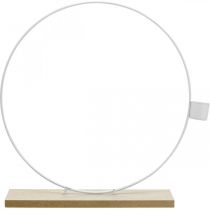 Article Anneau décoratif avec support bougeoir blanc décoration de table en métal Ø23cm