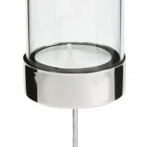 Article Bougeoir à brancher métal/verre Ø5cm H14cm 4pcs