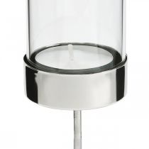 Article Bougeoir à brancher métal/verre Ø5cm H19cm 4 pcs