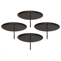 Article Bougeoir à brancher Advent métal noir Ø10cm 4 pcs