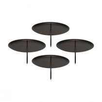 Article Bougeoir enfichable noir bougeoir mandrin Ø8cm 4pcs