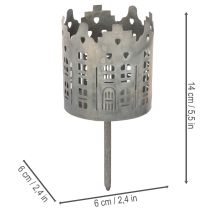 Article Porte-bougie chauffe-plat et porte-bougie à pointe, motif maison, 6 cm, lot de 2