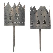 Article Porte-bougies chauffe-plat à pic, supports en forme de maison pour bougies piliers, 6 cm, 2 pièces