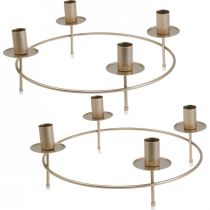 Bougie anneau tige bougies bougeoir or Ø33.5cm H11cm 2pcs