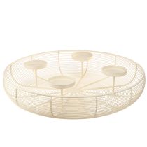 Article Bougeoir coupe 4 bougies piliers crème Ø45cm