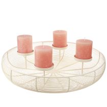 Article Bougeoir coupe 4 bougies piliers crème Ø45cm
