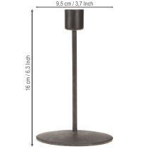 Article Bougeoir en métal marron antique H16cm 2pcs