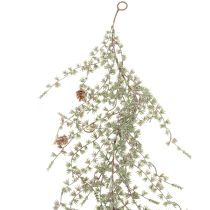 Article Guirlande artificielle avec pommes de pin et branches à aiguilles pour la décoration, 185 cm