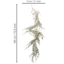 Article Guirlande artificielle avec pommes de pin et branches à aiguilles pour la décoration, 185 cm