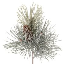 Article Branche de pin artificielle avec pommes de pin, style hivernal, 40 cm