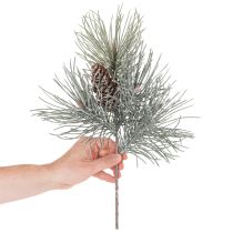 Article Branche de pin artificielle avec pommes de pin, style hivernal, 40 cm