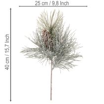 Article Branche de pin artificielle avec pommes de pin, style hivernal, 40 cm