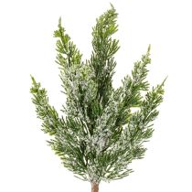Article Branches de pin artificiellement enneigées pour compositions florales et décorations de l'Avent, 40 cm, lot de 3
