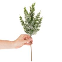Article Branches de pin artificiellement enneigées pour compositions florales et décorations de l'Avent, 40 cm, lot de 3