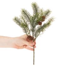 Article Branche de Noël artificielle, branche décorative avec pommes de pin