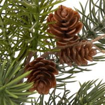 Article Branche de Noël artificielle, branche décorative avec pommes de pin