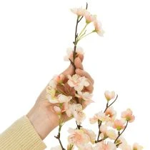 Article Branche décorative fleurie avec de délicates fleurs de cerisier, 83 cm, 3 pièces