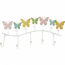 Article Décoration de printemps, tringle à crochets avec papillons, décoration en métal, armoire décorative 36cm