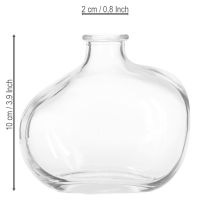 Article Petit vase en verre moderne mini vase en verre transparent 11 × 6 × 10 cm 3 pièces