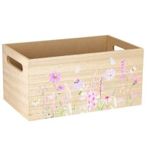 Article Petite boîte en bois boîte en bois fleurs papillon 30x18cm