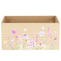 Article Petite boîte en bois boîte en bois fleurs papillon 30x18cm