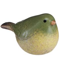 Article Petit oiseau en céramique décoration céramique vert printemps 8,5cm 4 pcs