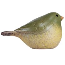 Article Petit oiseau en céramique décoration céramique vert printemps 8,5cm 4 pcs