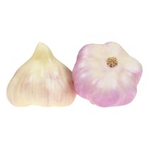 Décoration de légumes artificiels ail rose, blanc Ø6,5cm 2pcs