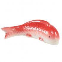 Article Koi poisson décoratif céramique rouge blanc flottant 15cm 3pcs