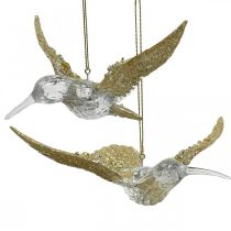 Article Ornements de sapin de Noël oiseau colibri pendentif 11,5/14cm lot de 2