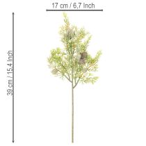 Article Branche de conifère artificielle avec cônes, 39 cm, lot de 4.