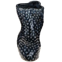 Article Vase décoratif corail céramique bleu beige courbé H20cm