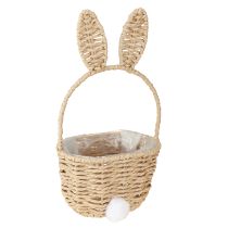 Article Panier de Pâques à motif lapin, décoration naturelle pour la fête de Pâques printanière, 32 cm