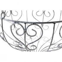 Article Corbeille métal à suspendre décoration métal blanc gris Ø24cm H19cm