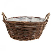 Corbeille tressée avec anses Corbeille à plantes Corbeille déco Ø29×H13cm