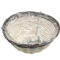 Article Panier suspendu, bol végétal à suspendre blanc, marron, shabby chic Ø31,5cm