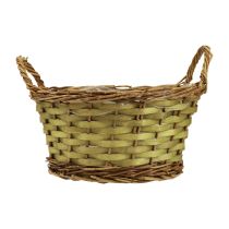 Article Panier panier à plantes rond tressé avec anses vert Ø24cm H17cm